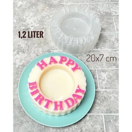 Cetakan Puding Happy Birthday Loyang Agar Ulang Tahun Plastik 20cm