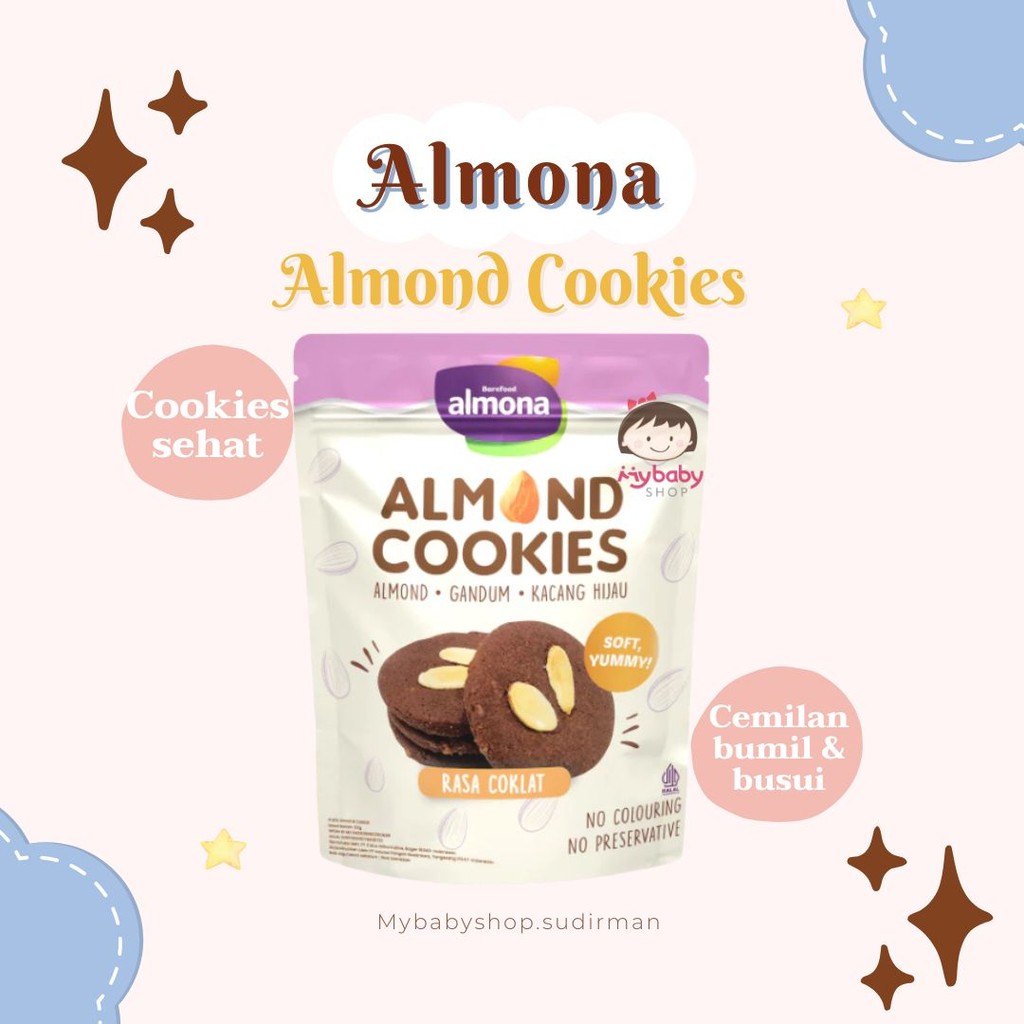 Almona Almond Cookies - Snack Sehat - Snack Bumil & Busui - No Preservative - No Coloring