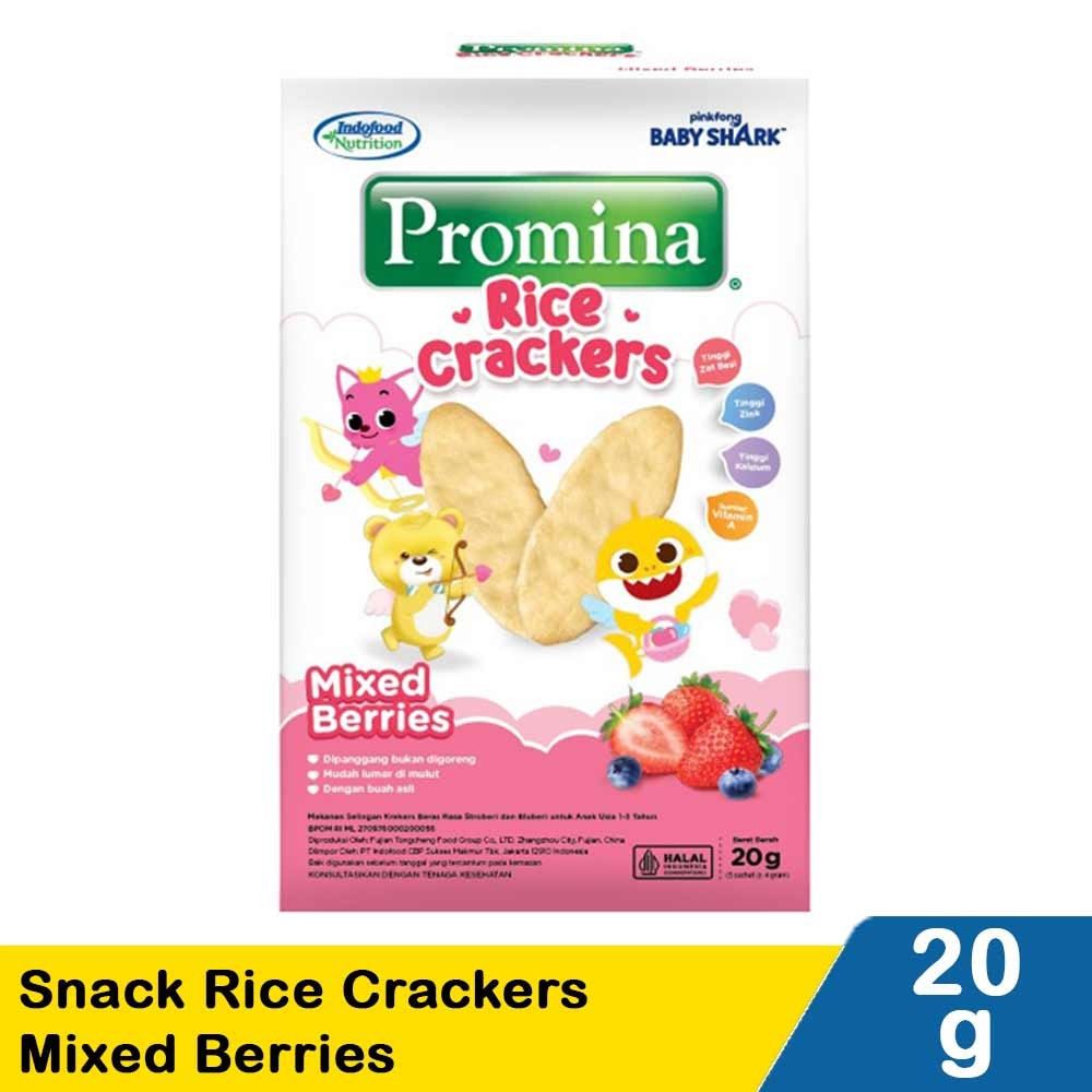 PROMINA SNACK RICE CRACKERS MIXED BERRIES 20g