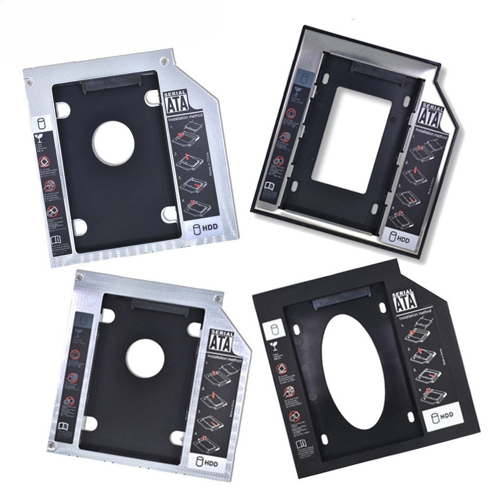 Tishric Aluminum/Plastic 9.5/12.7mm SATA 3.0 2.5" Universal HDD Caddy Case Enclosure Adapter DVD HDD