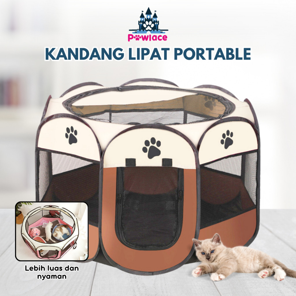 PAWFECT Kandang Kucing Portable Waterproof - Kandang Lipat Hewan Peliharaan - Kandang Kucing Melahir