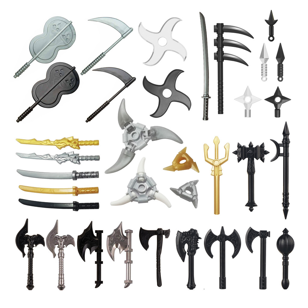 Anime Naruto Weapon For Building Block Figure Hokage Ninjia Weapons Shuriken Kunai Axe Hidan Bloody 