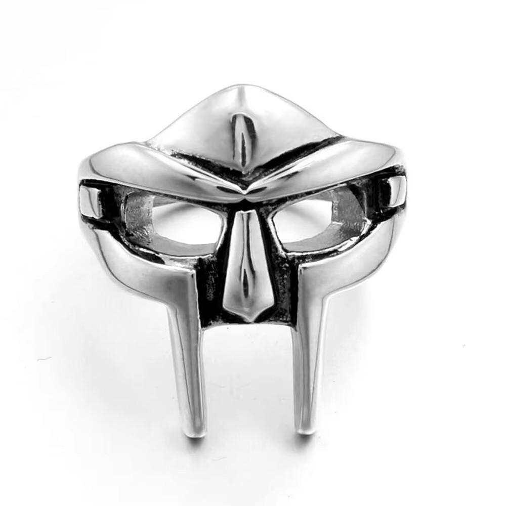 Vintage Goth Mf Doom Mask Adjustable Joint Ring For Men Gladiator Punk Egyptian Pharaoh Male Open Ri