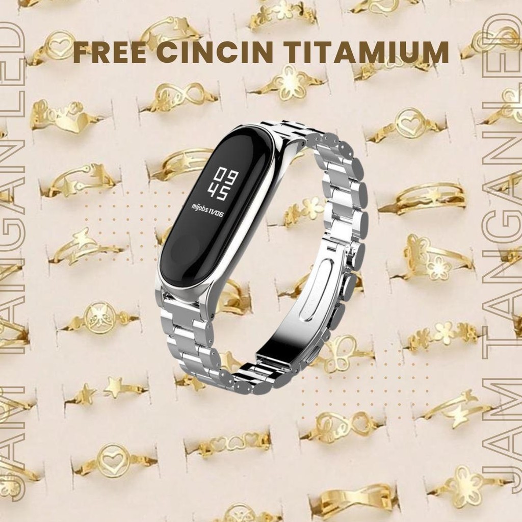 Jam Tangan Digital Wanita Rantai Jam LED Digital Kapsul Tahan Air FREE CINCIN TITANIUM