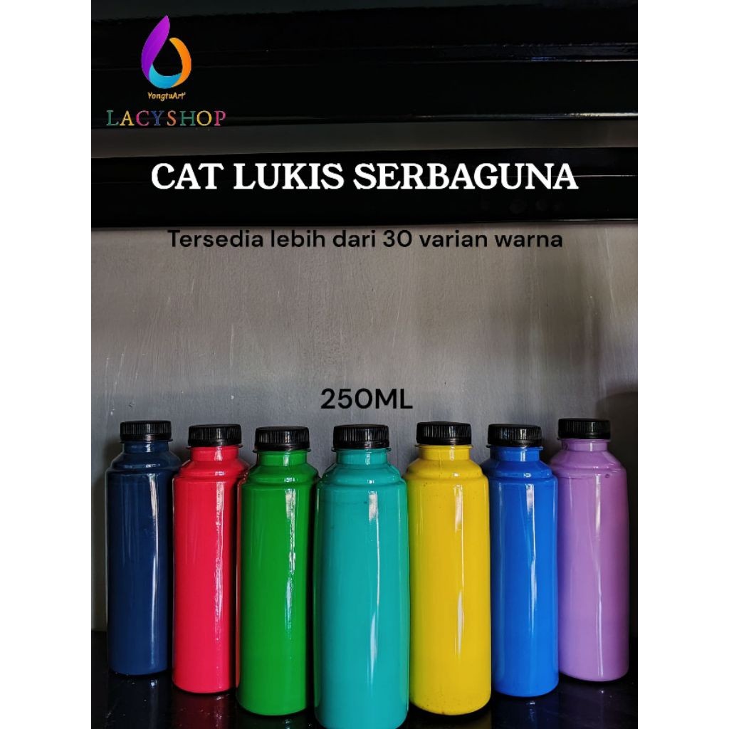 Cat Lukis Cat Akrilik Cat Serbaguna cocok digunakan di Kanvas/Kayu/Tembok/Sterofoam Kemasan 250ML HO