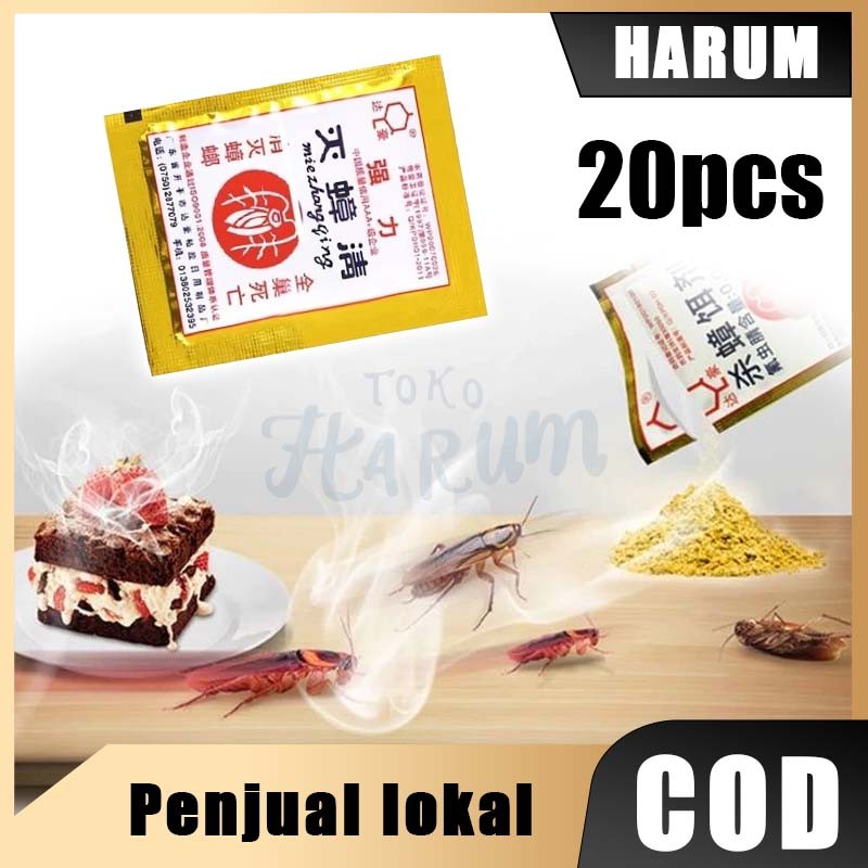 20pcs Bubuk Racun Anti Kecoa Serbuk/Racun Pembasmi Kecoa/Bubuk Racun Anti Kecoak Serbuk Super Ampuh