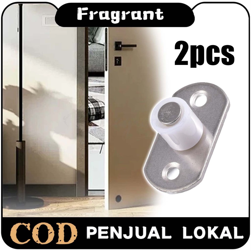 2pcs Rel Pintu Sliding Kayu Roda Bawah Penahan Geser Sliding Stainless Steel
