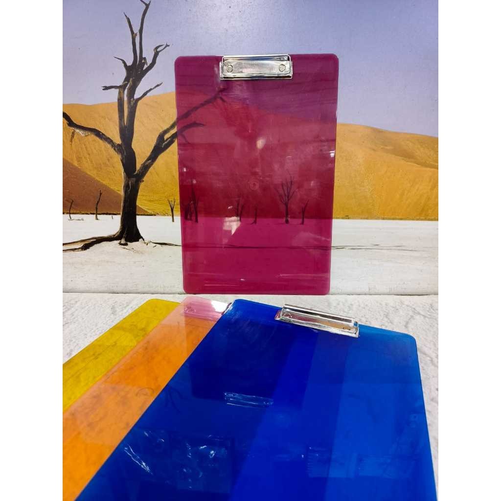 PAPAN JALAN PLASTIK BENING CLIPBOARD papan DADA PAPAN UJIAN