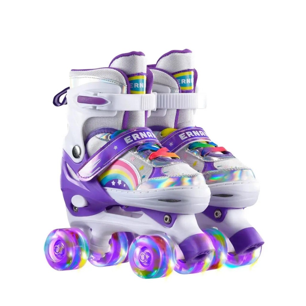 Boys Girls Kids Skates Children Roller Skates Skating Shoes PU Flashing 4 Wheels Roller Skates Slidi