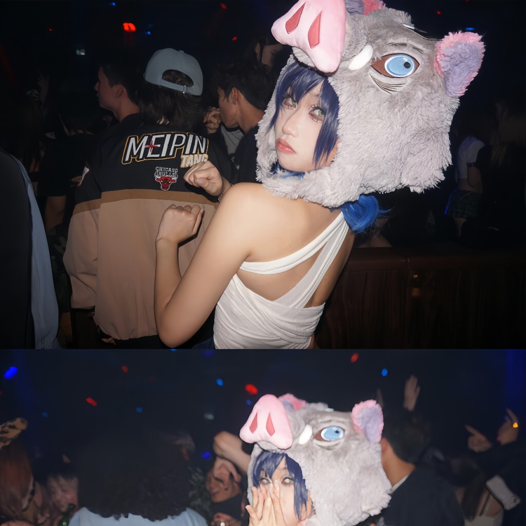 Japanese Style Plushies Hashibira Inosuke Cosplay Prop Wild Boar Pig Head Plush Hat Demon Slayer War