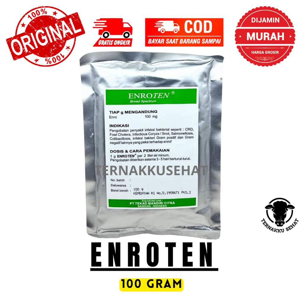 ENROTEN 100 gram - Obat Pernafasan Hewan