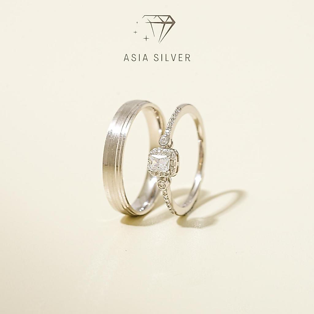 Cincin Couple Perak Silver 925 Tunangan Nikah Kawin Wedding Ring | Cincin Wanita / Pria Perak Silver