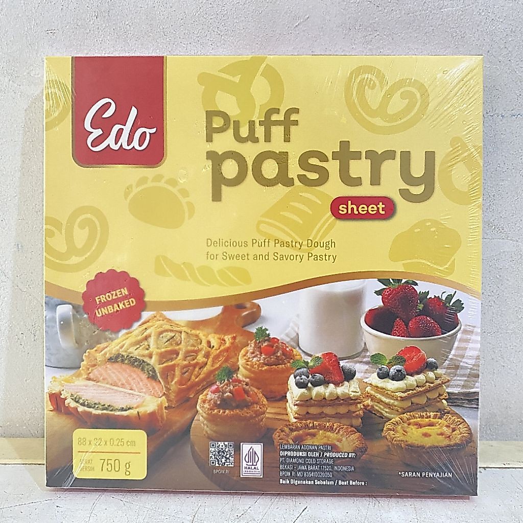 Edo puff pastry 750 gram | puff pastry edo | puff pastry | pastry siap pakai