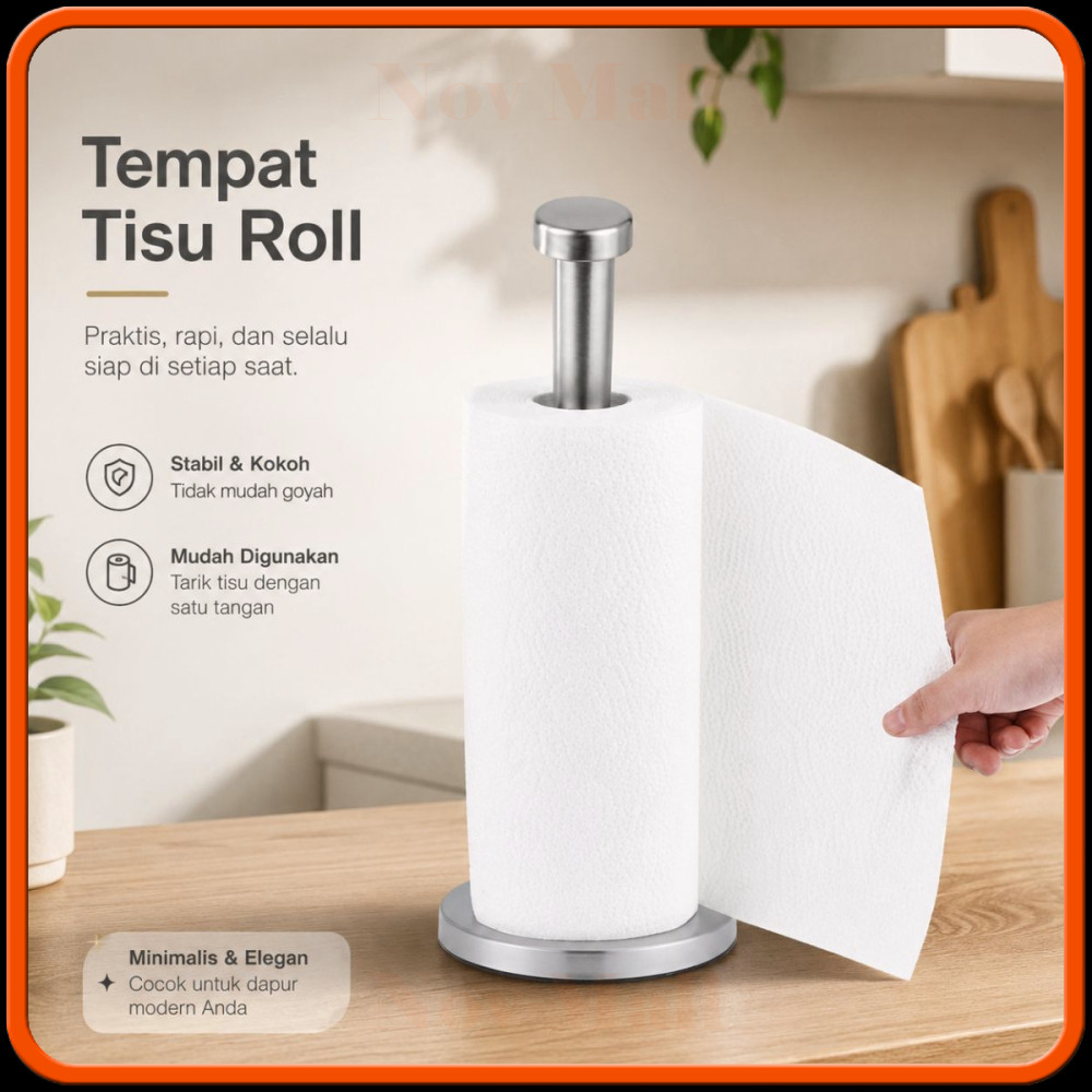 Tempat Tisu Kitchen Paper Roll Towel Holder Stand -DC737