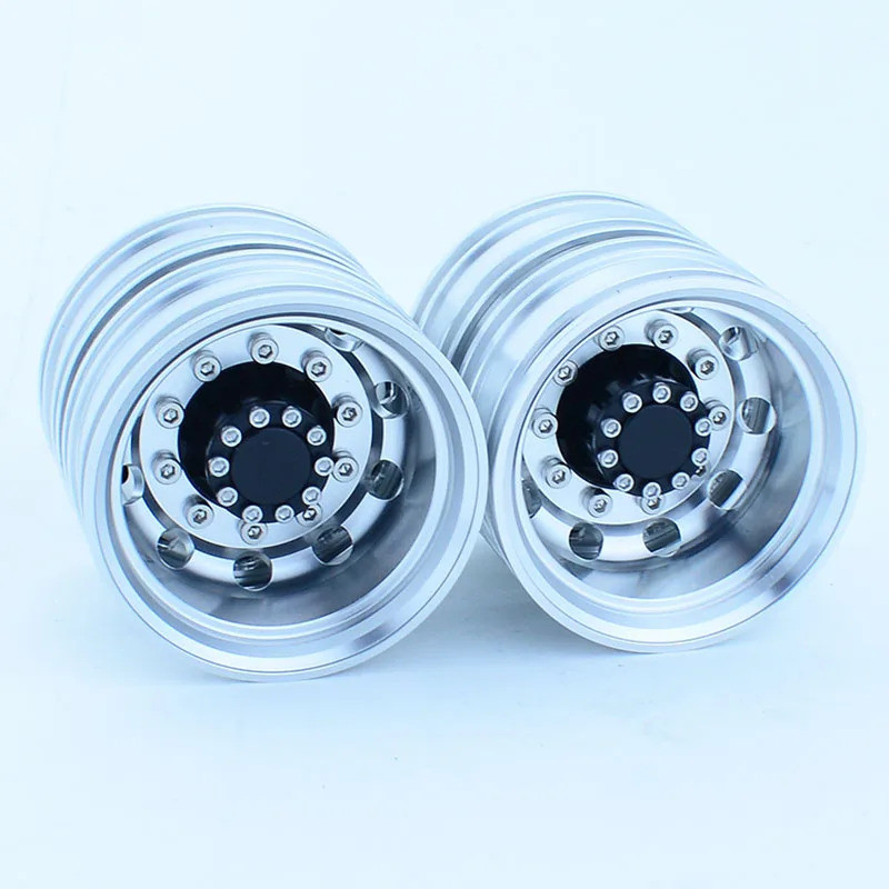 2 buah Velg Hub Roda Belakang dari Aluminium Alloy untuk Truk Dump RC Tamiya 1/14 SCANIA 770S R620 V