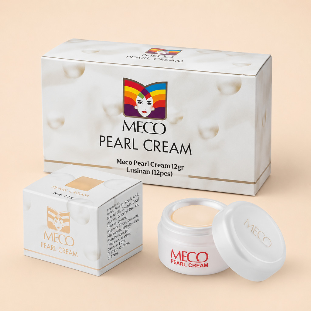 MECO Pearl Cream 12gr Lusinan (12 PCS) – Krim Wajah Pearl Cream Original