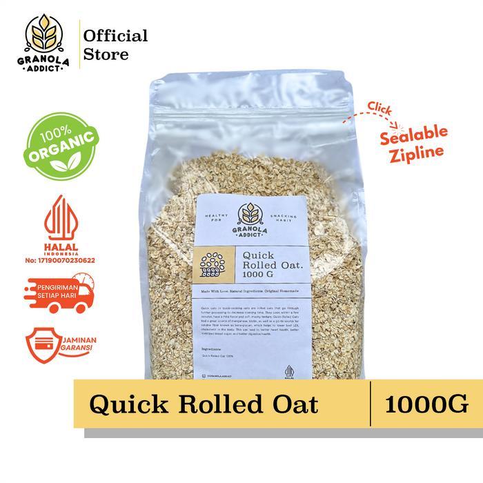 Granola Addict - Quick Rolled Oat / Gandum Instant All Var (250gr ; 500gr ; 1000gr / 1kg) - Zip Lock
