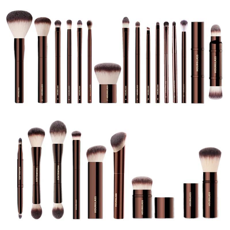 Set & Kit Kuas Makeup Hourglass Termasuk Kuas Bedak, Foundation, Concealer, Lip Blusher, Bronzer, Ey