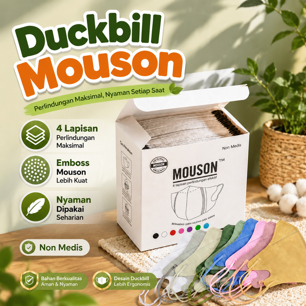 Duckbill Mouson | Masker Duckbill | Masker Duckbill 50 Pcs | Masker Mouson Duckbill 50 Pcs
