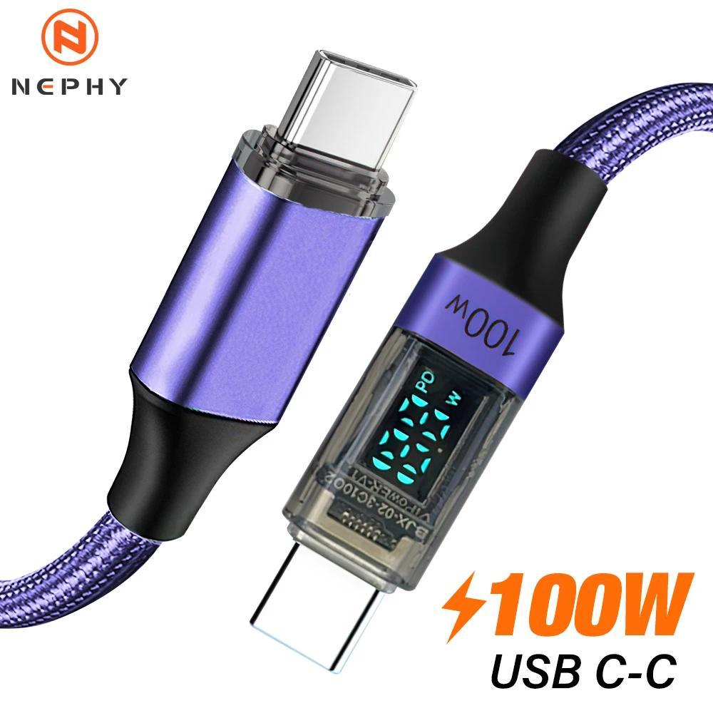 USB Type C To C Data arger Cable For iPhone 15 16 iPad Samsung Oneplus PD 100W Fast arging gital spl