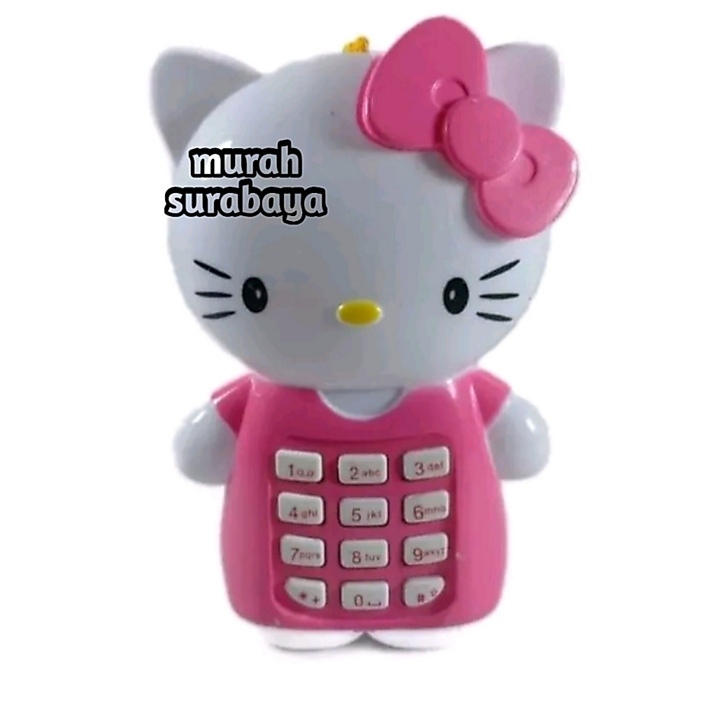 Mainan Anak Phone Hello Kitty Ada Suara Dan Lampu 3687 Murah Menggunakan Baterai | Mainan Anak Telep
