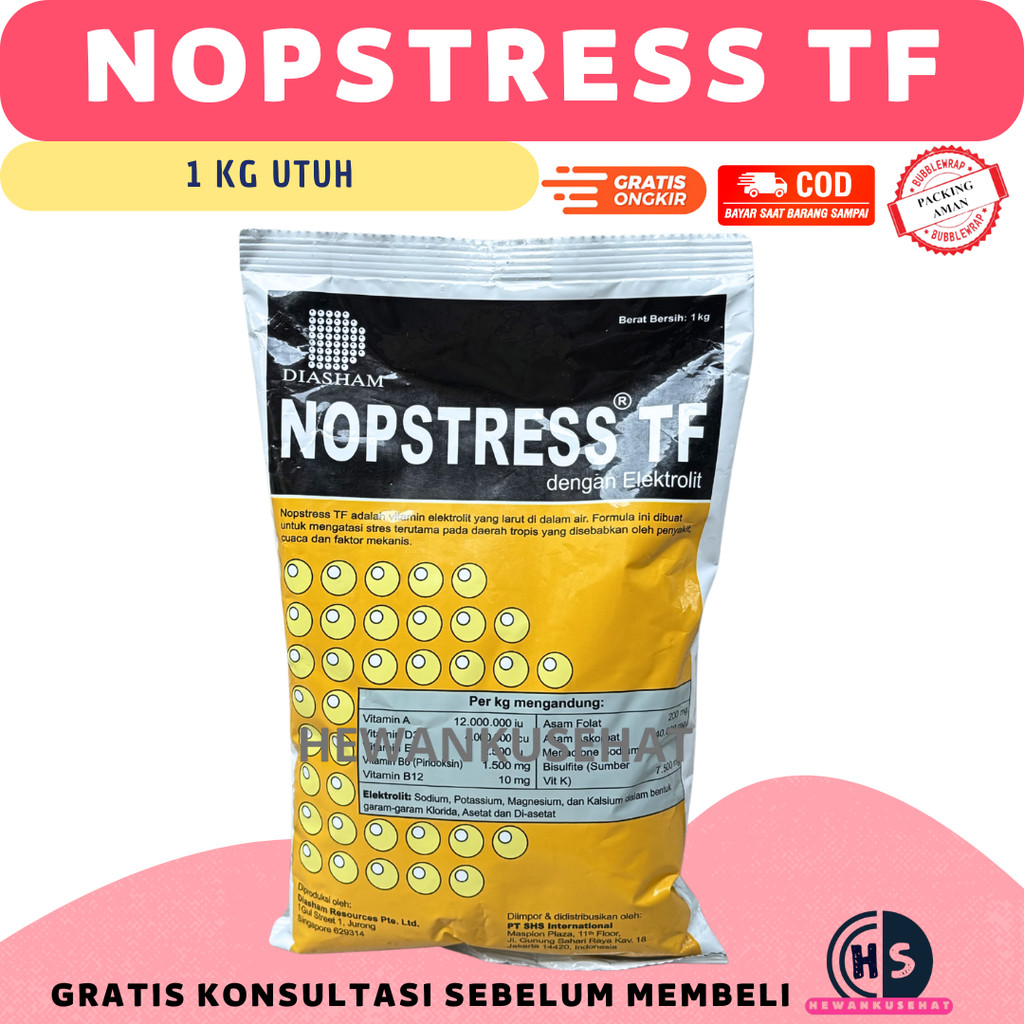 NOPSTRESS TF 1 KG - Kuning Vitamin Elektrolit Untuk Hewan DIASHAM