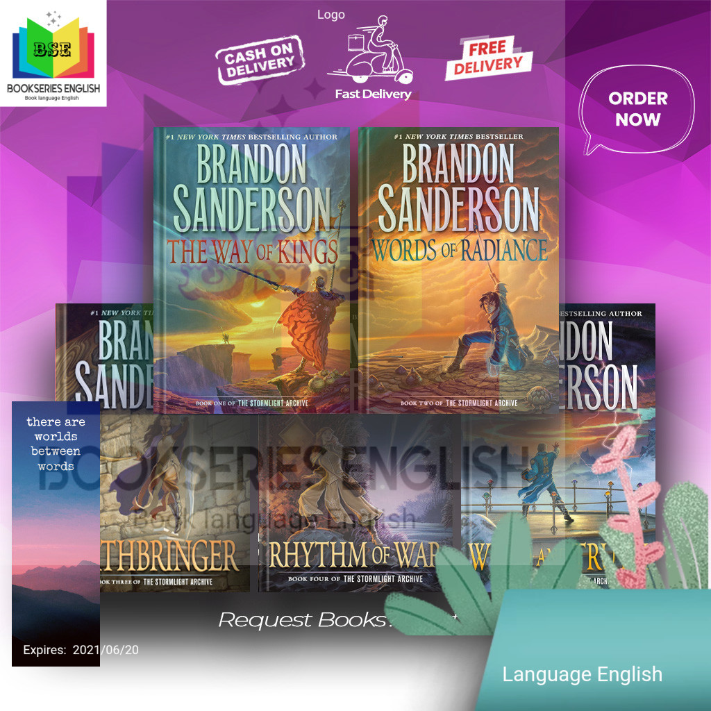 The Way of Kings | Words of Radiance| | Rhythm of War | The Stormlight Archive (5 book series) by Br
