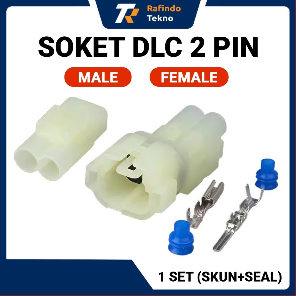 Soket DLC 2 Pin Male/Female Putih 1 Set - Soket DLC Honda ADV PCX Waterproof