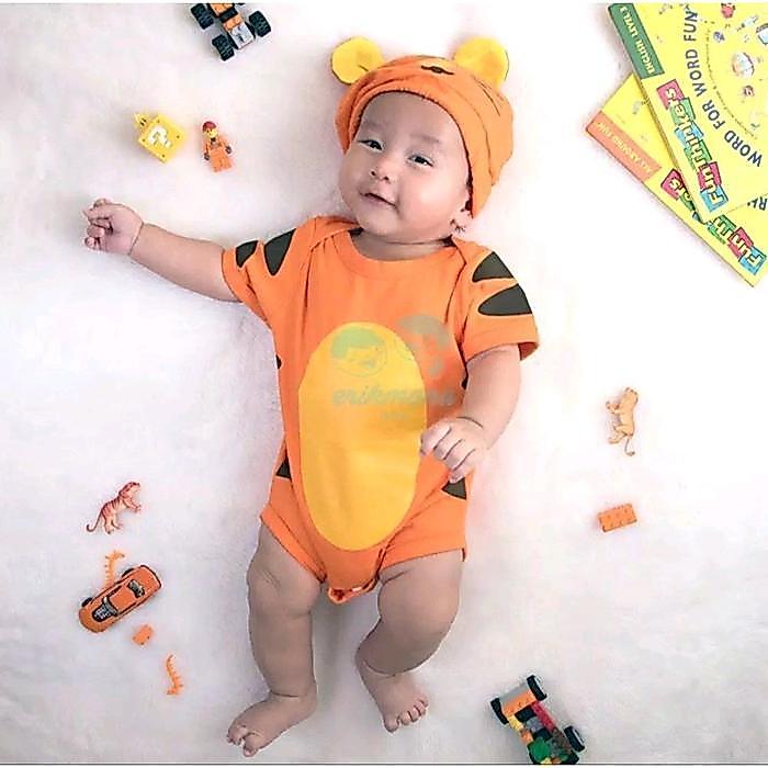 Jumper bayi motif harimau / Jumpsuit harimau / Baju anak motif Harimau / Baju anak lucu / Baju anak