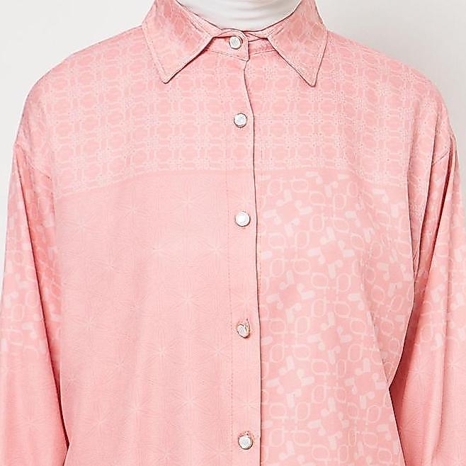 Yuglo Kemeja Wanita Lengan Panjang Blouse Wanita Printed Kemeja12