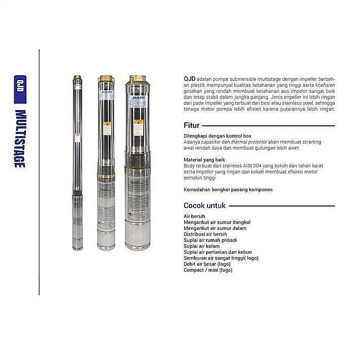Inoto 3In 224 1Hp Kabel Pendek Pompa Air Submersible | 75Qjd 224 Terbaru 