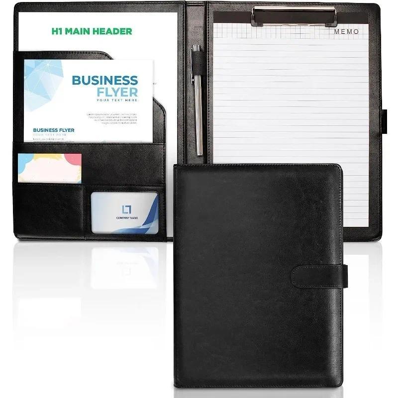 A4 Leather Clipboard Folder Padfolio Business Resume File Folder Padfolio Clipboard Interview Confer