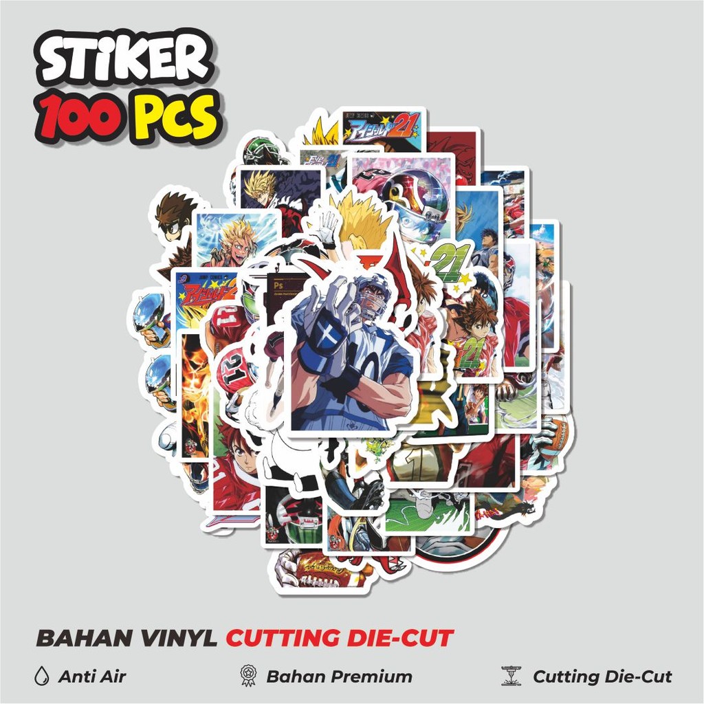 

Terbaru! 50 pcs Stiker Anime Eyeshield 21Character Mix 1 Dekorasi Lucu Kreatif untuk Notebook, Skateboard, HP