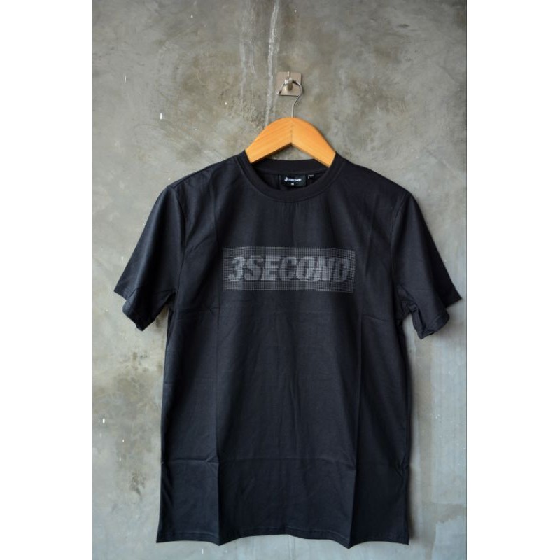 Kaos 3second Pria Hitam - Size Hingga Double XL(XXL)