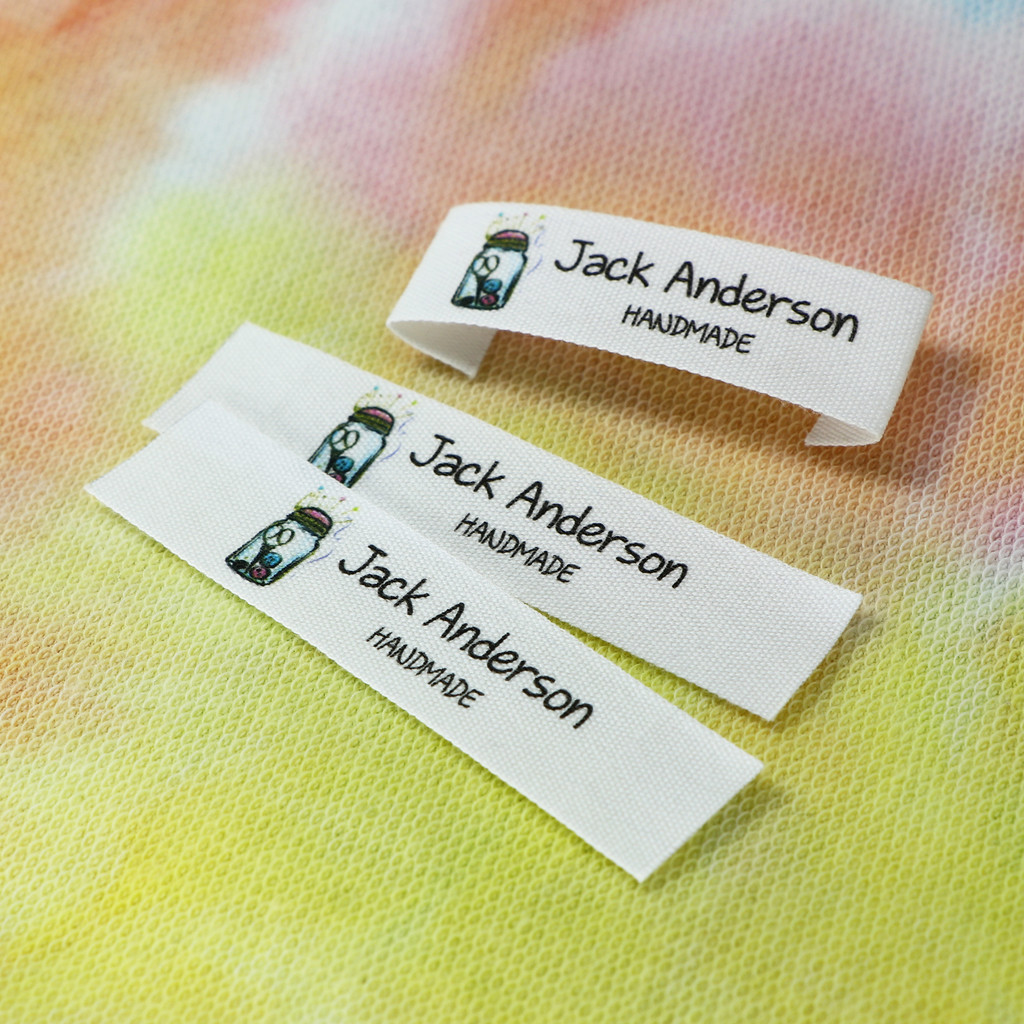 

Custom Sewing Labels - Personalized Brand , Organic Cotton Ribbon Labels , Logo or Text, Sewing Labels(FR046)