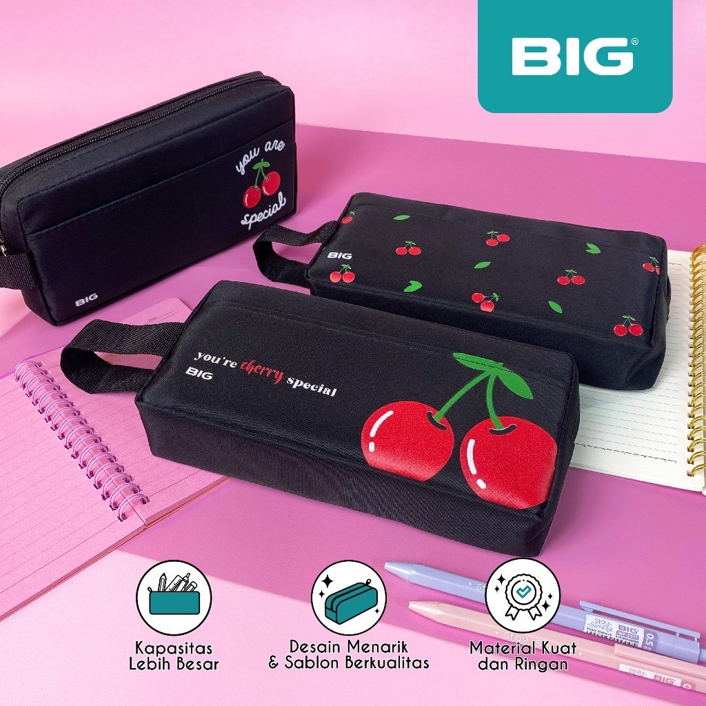 

Tempat Pensil / Kotak Pensil BIG PF-027 Tepak Pensil Pencil Case Model Cherry