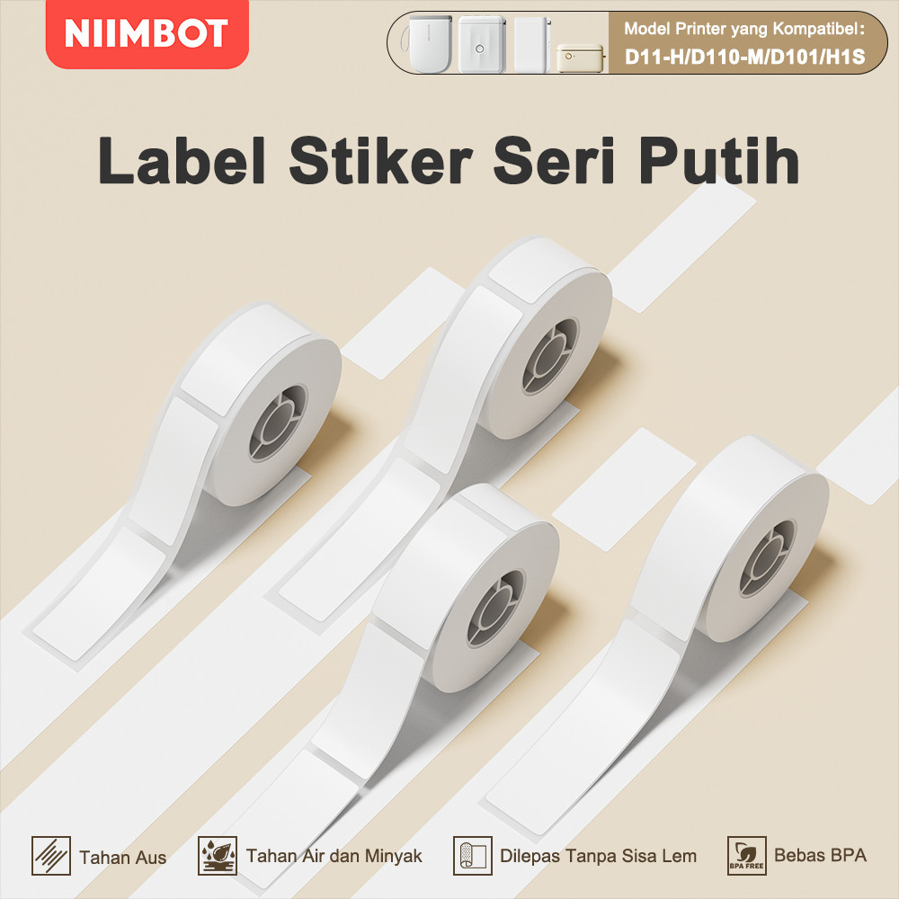 

NIIMBOT D11 / D110 / D101 Kertas Label Putih Thermal Stiker, Stiker Nama, Kertas Label Harga Putih
