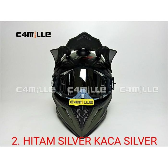 Promo HELM JPX CROSS SOLID HIJAU ARMY DOFF + GOOGLE TRAIL SUPER CROSS - 1.HTM SL KC KNG
