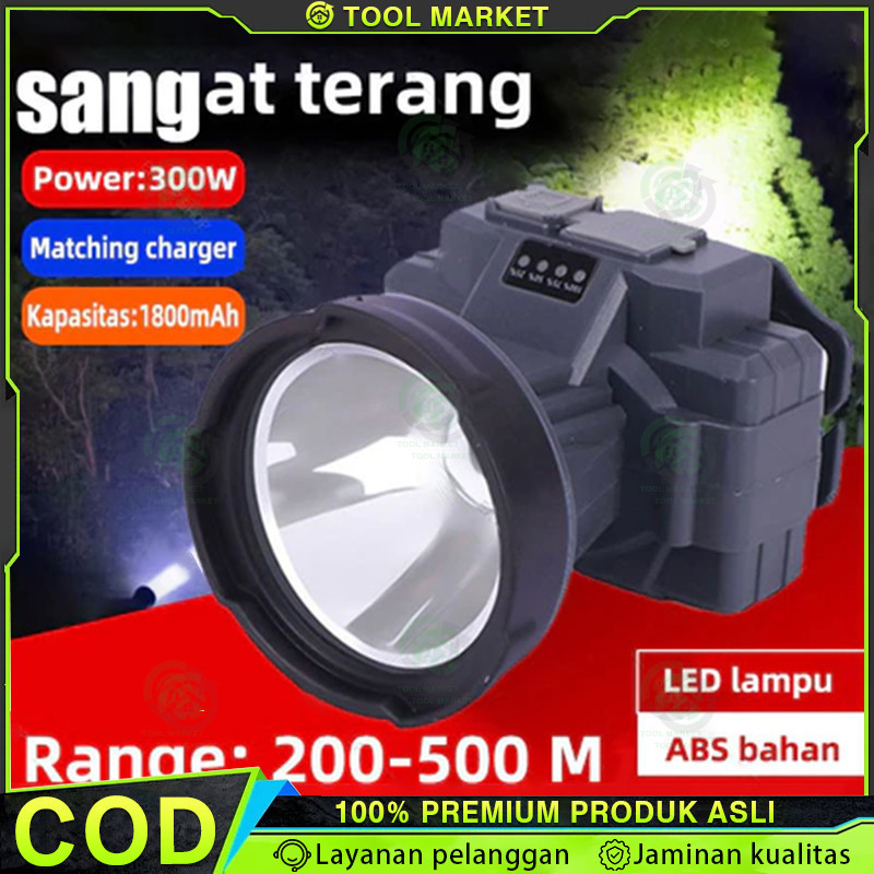 Nyelam Menyelam Tahan Air Hingga 200-500 Mete Push on Elite Pro/Led Senter Kepala Super Terang/Sente