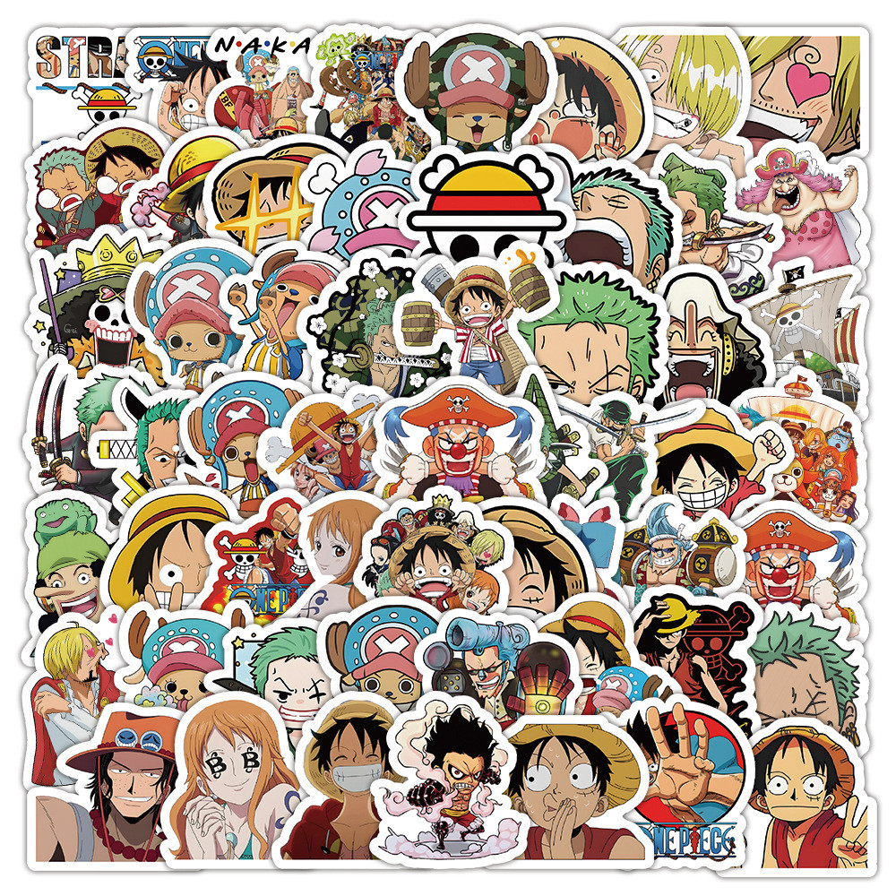 

10/50/100PCS Cool One Piece Anime Cartoon Stickers Decals For Kids DIY Laptop Scrapbook Fridge Graffiti Funny Sticker Toy Gifts