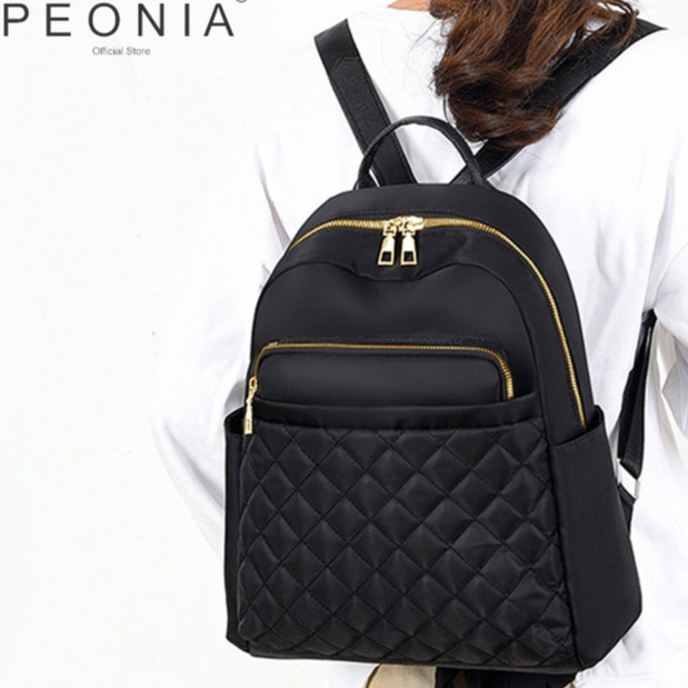 ZH43WS Peonia PNA GENNA Water Resistant tas ransel wanita import korean style Punggung Kantor Kerja 