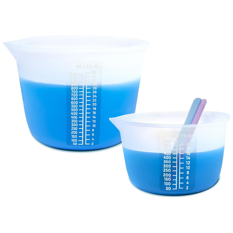

Silicone Measuring Bowl for Epoxy Resin Mixing, Fluid Art, Butter & Chocolate 1500ml/50oz & 1000ml/36oz & 600ml/20oz Mixing Cup