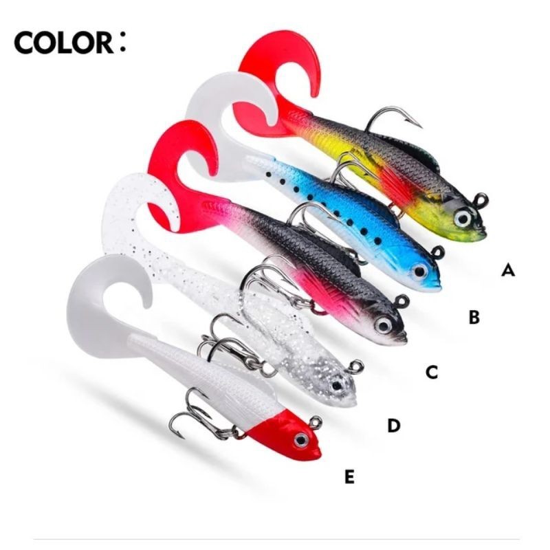 JTFISHING Soft lure umpan karet casting siap pakai | umpan memancing bentuk ikan