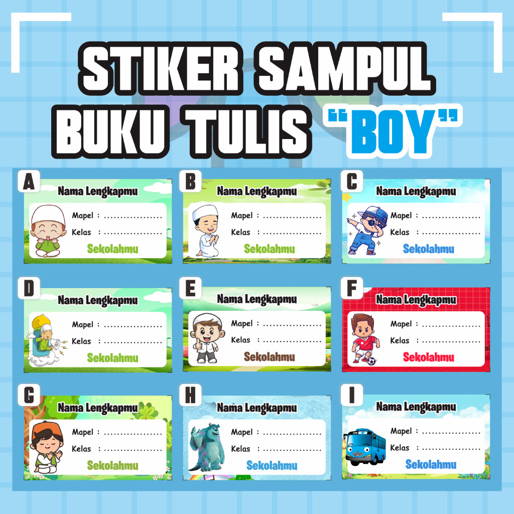 

STIKER BUKU CUSTOM NAMA ANAK PART BOY