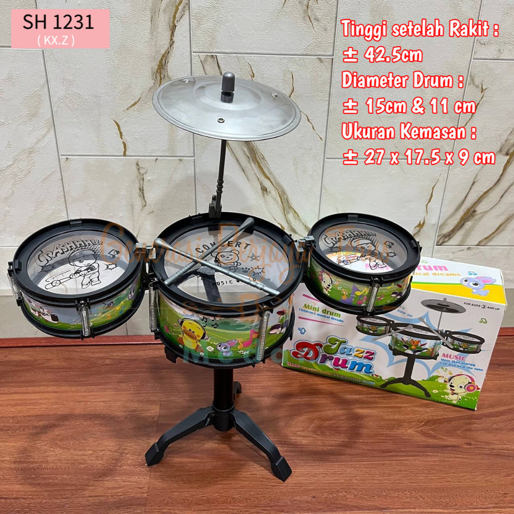 GBT - Mainan Drum Edukasi Anak / Mainan Drum Jazz Anak / Drum Mainan / Drum Set Anak