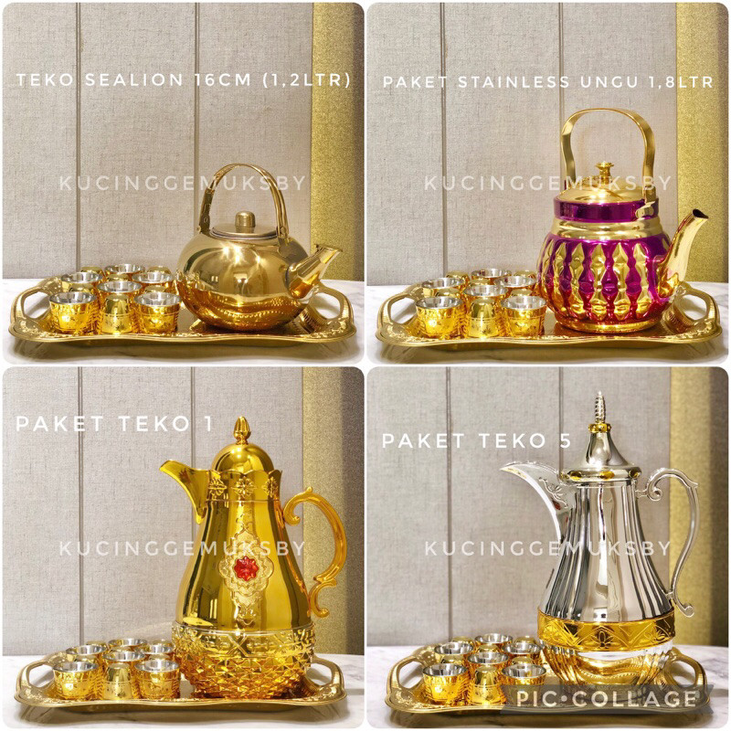Paket Teko gelas nampan Haji Umroh Arab air Zam zam stainless dan vacum flask