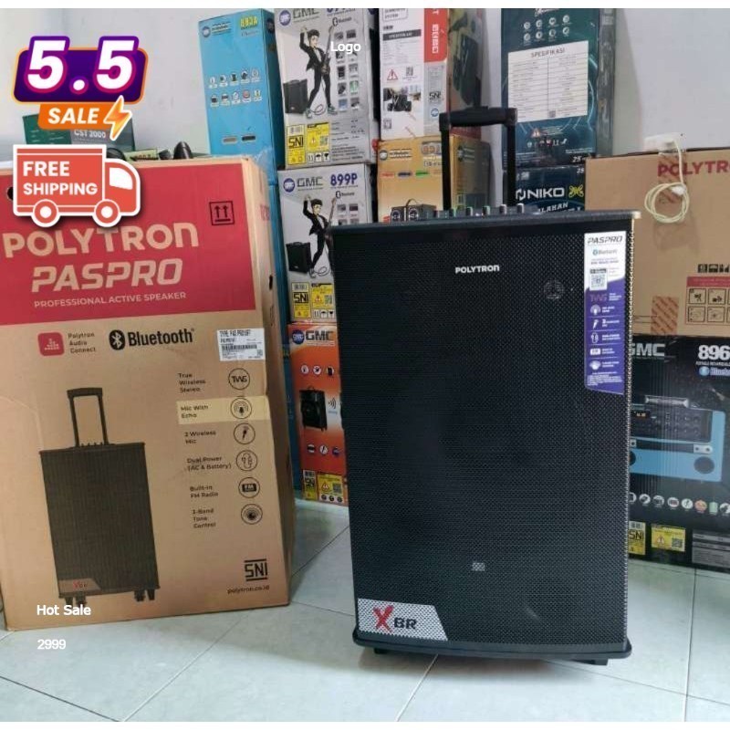 ACTIVE SPEAKER 15 INCH POLYTRON PAS PRO 15F7 FREE MIC WIRELES 2 PORTABLE