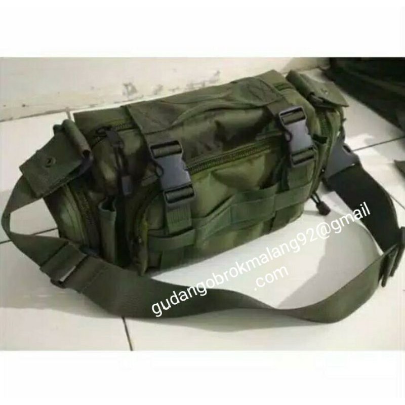 TAS SELEMPANG ARMY TAS SELEMPANG HIJAU ARMY POLOS TACTICAL