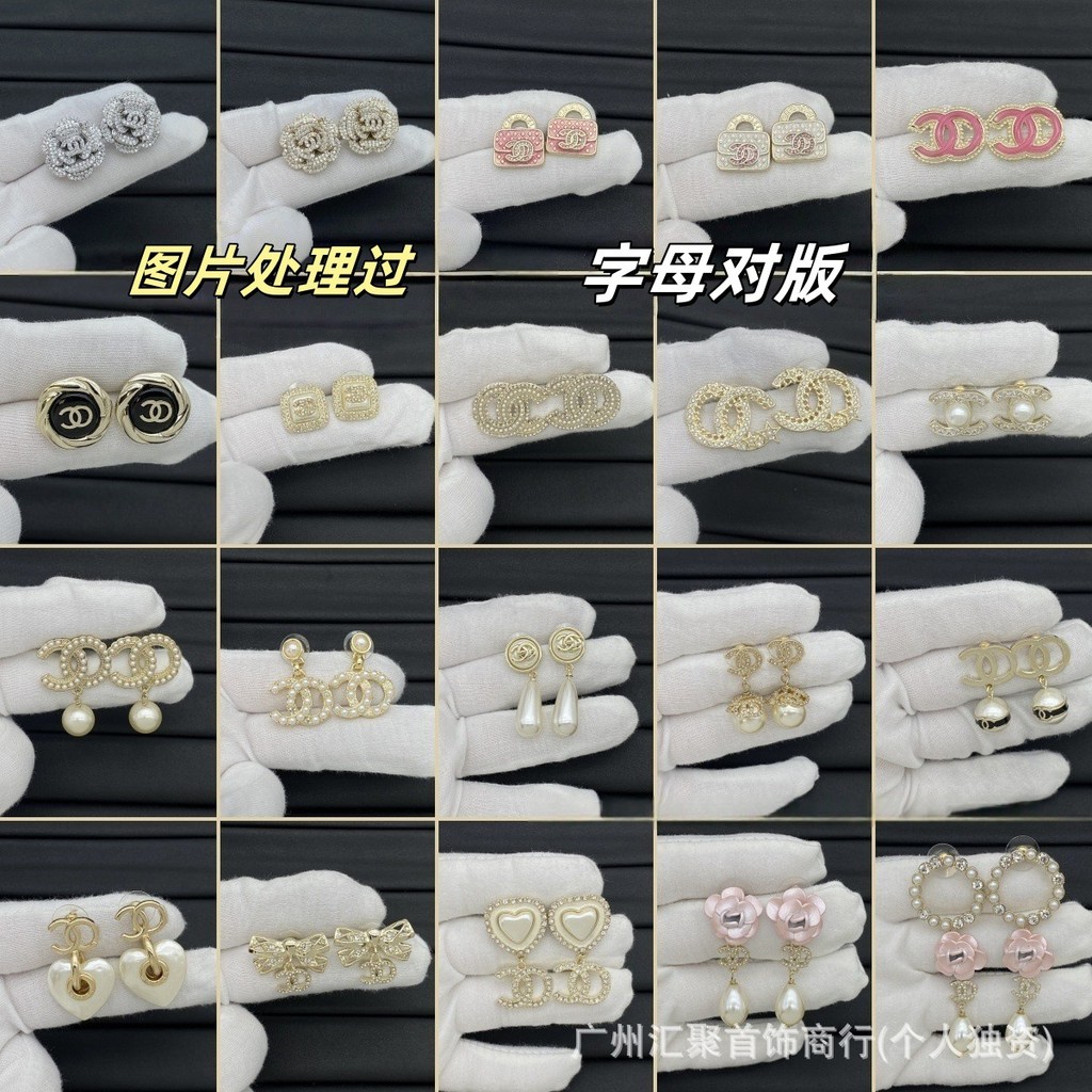 Tas bunga Nenek harum suka anting pejantan mutiara Xiaoxiangjia anting pejantan kamelia