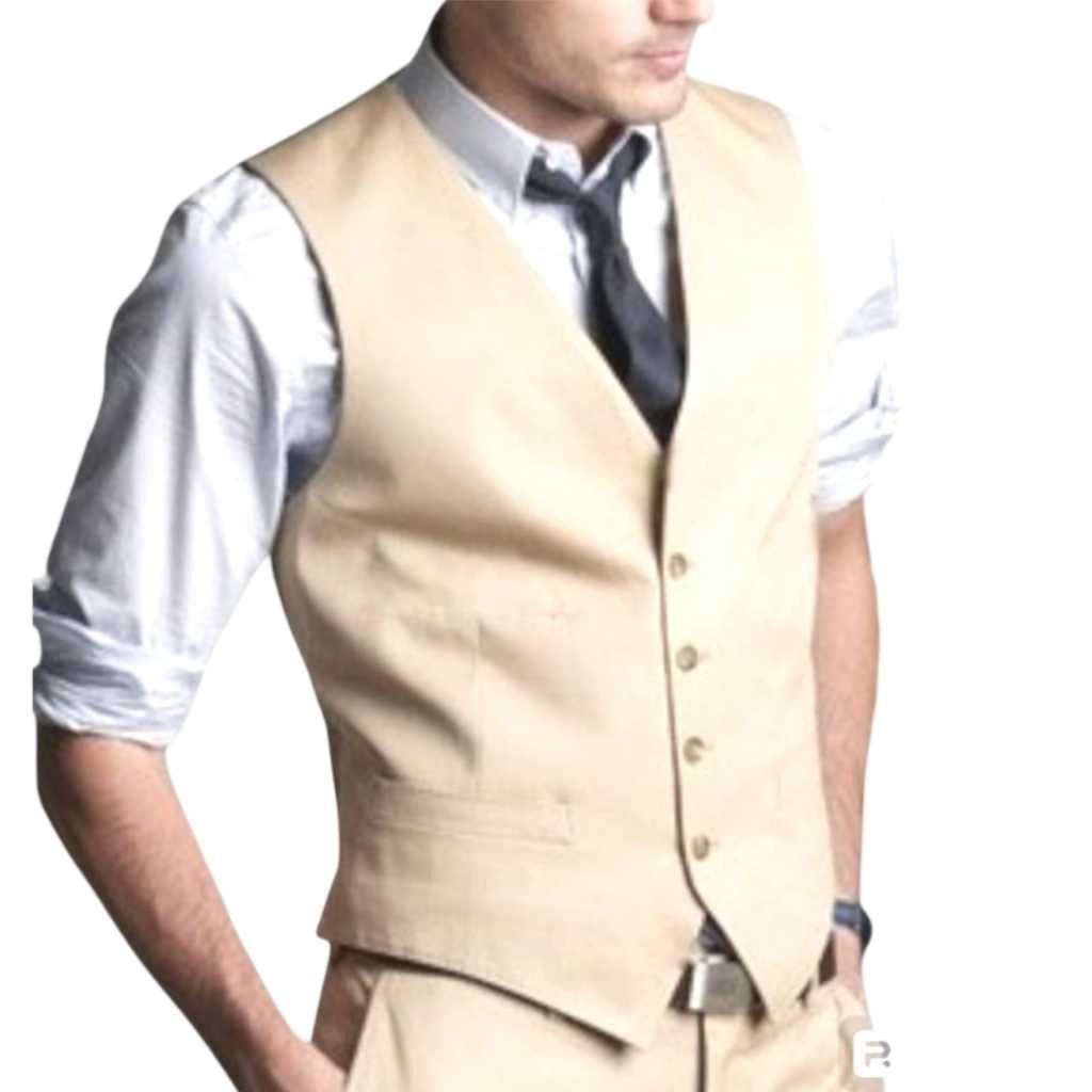 Rompi Pengantin cream Rompi Wedding Vest Nikah Rompi Pria Dalaman Jas ...........